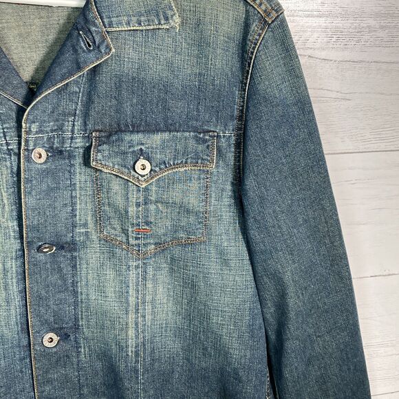 GUESS Denim Trucker Jean Jacket Men’s Sz Large Vintage - Picture 2 of 4